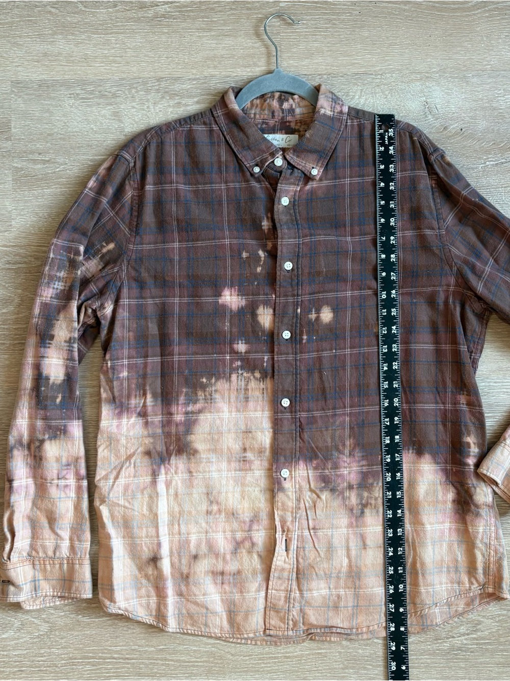 Grateful Dead Inspired Bleach Distressed Upcycled Flannel - Picture 9 of 10